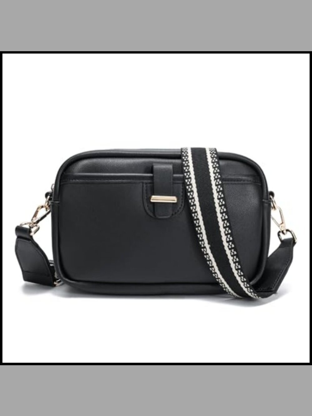 Faux Leather Small Crossbody Purse Adjustable Wide Strap Shoulder Bag